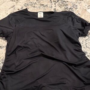 Lands' End Black Short Sleeve Women's Swim Tee